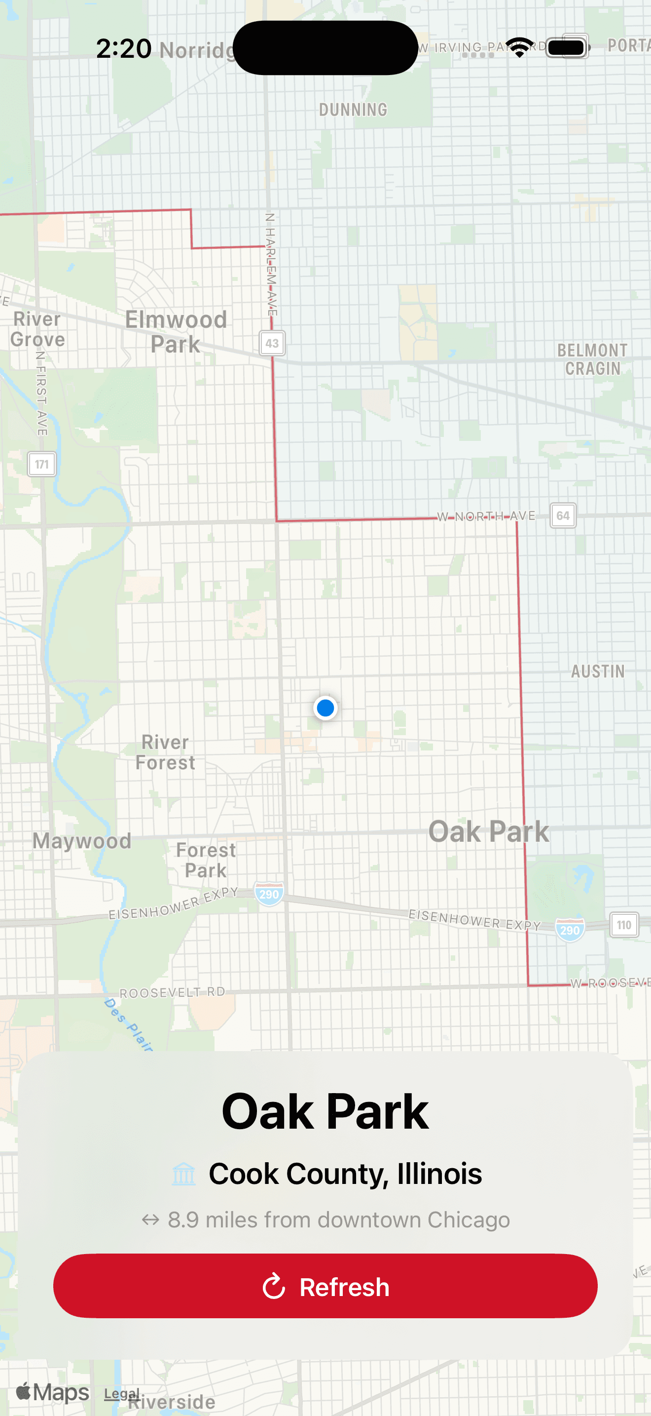 Which Hood showing a Chicagoland suburb
